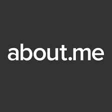 about.me logo on a dark background with white text