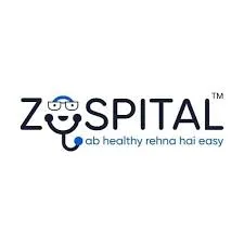 Logo for Z Hospital with a doctor icon forming the 'O' in ZOSPITAL and a blue tagline beneath.